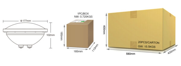 Purskkaevu/basseini PAR 56 valgusti RGB+CCT  12V  27W  IP68 2600lm - Image 9