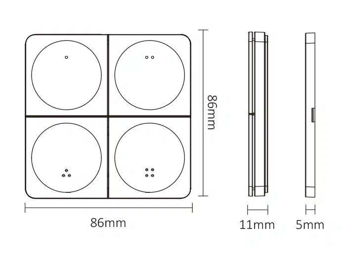 Juhtpult-lüliti 4-tsooni 2,4G magnetkinnitus, valge - Image 5