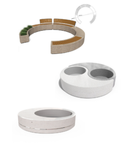 taimede istutuskonteinerid koos istumisalaga