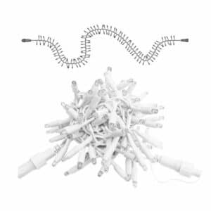 LED-klastrivalgusti 3 m, 180 LED-i, külm valge 6500K, IP65, valge juhe, ühendatav kuni 15 komplekti, kummist materjal, garantiiga 2 aastat.