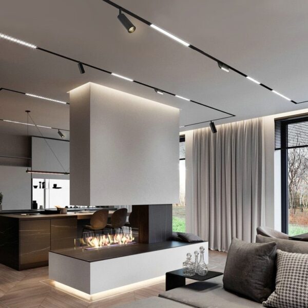 Magnetsiini valgustuslahendus interjööris – spot- ja lineaarvalgustid kaasaegses eluruumis