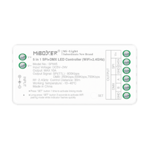 Miboxer SPIW5 SPI LED kontroller WiFi DMX 5in1 adresseeritavatele LED ribadele