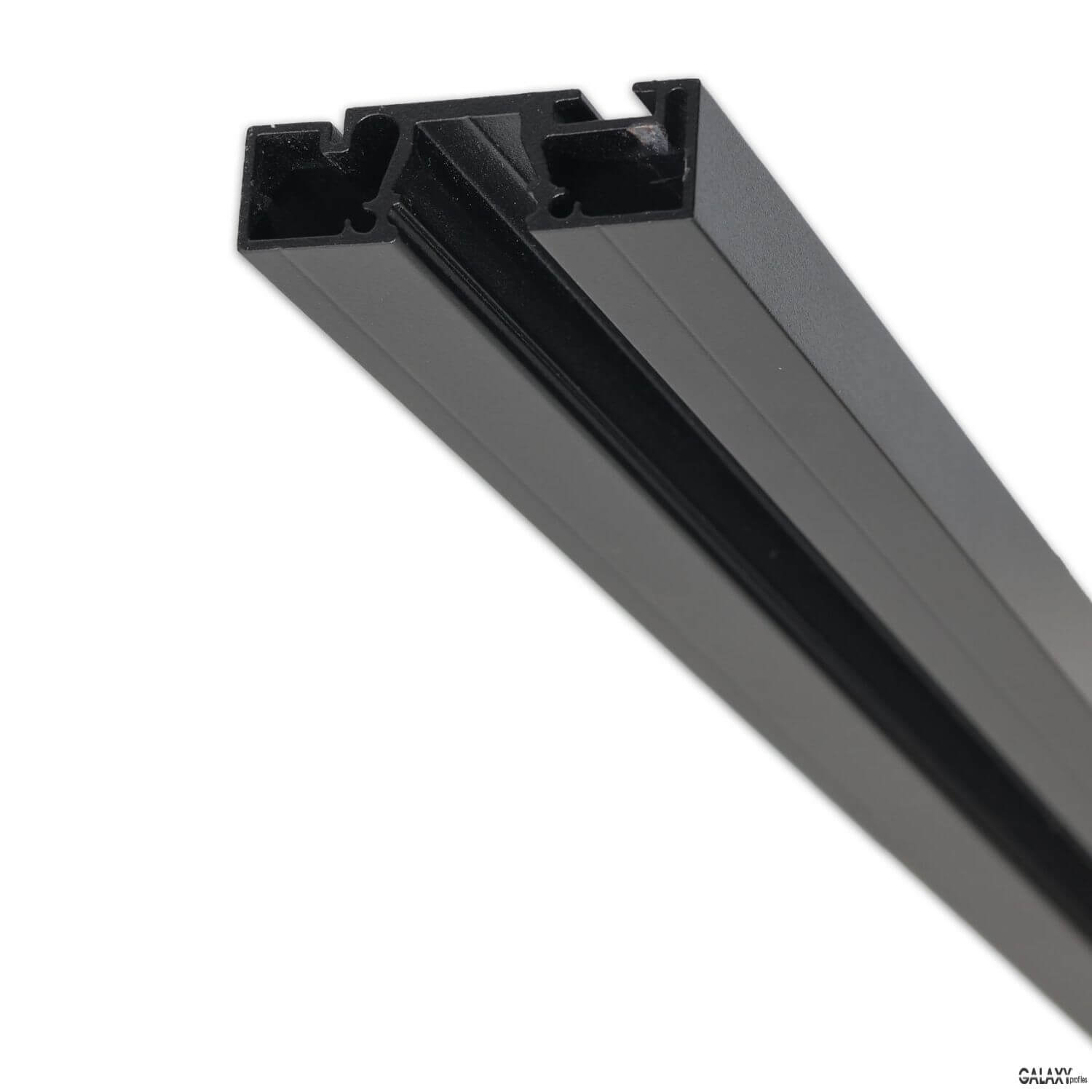 VP1 must kardinaprofiil RAL9005 LED ribale kuni 10 mm ja kardinate paigaldamiseks