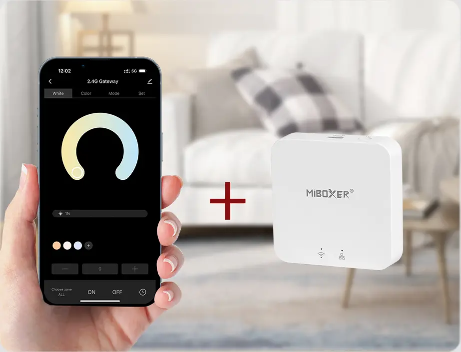 MiBoxer PR5 LED-kontrolleri juhtimine telefoniga WiFi-lüüsi kaudu