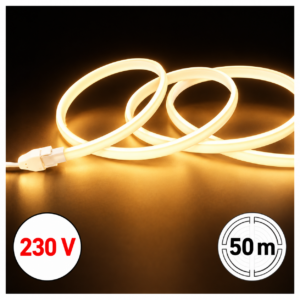 Neon LED- riba • 230V • 3000K • 286 LED/m • 12W • IP65 • 1100lm • 10mm •1m