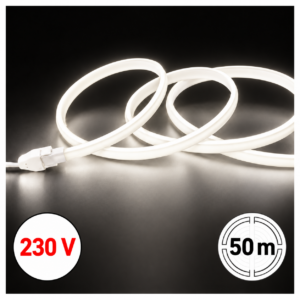 Neon LED- riba 230 V • 4000K • 286 LED/m • 12W • IP65 • 1170lm • 10mm • 1m
