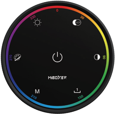 MiBoxer K6 RGB+CCT pöördnupuga kaugjuhtimispult