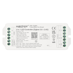 MiBoxer PZ2 2-in-1 Zigbee LED-kontroller ühevärvilise ja CCT LED-valgustuse juhtimiseks